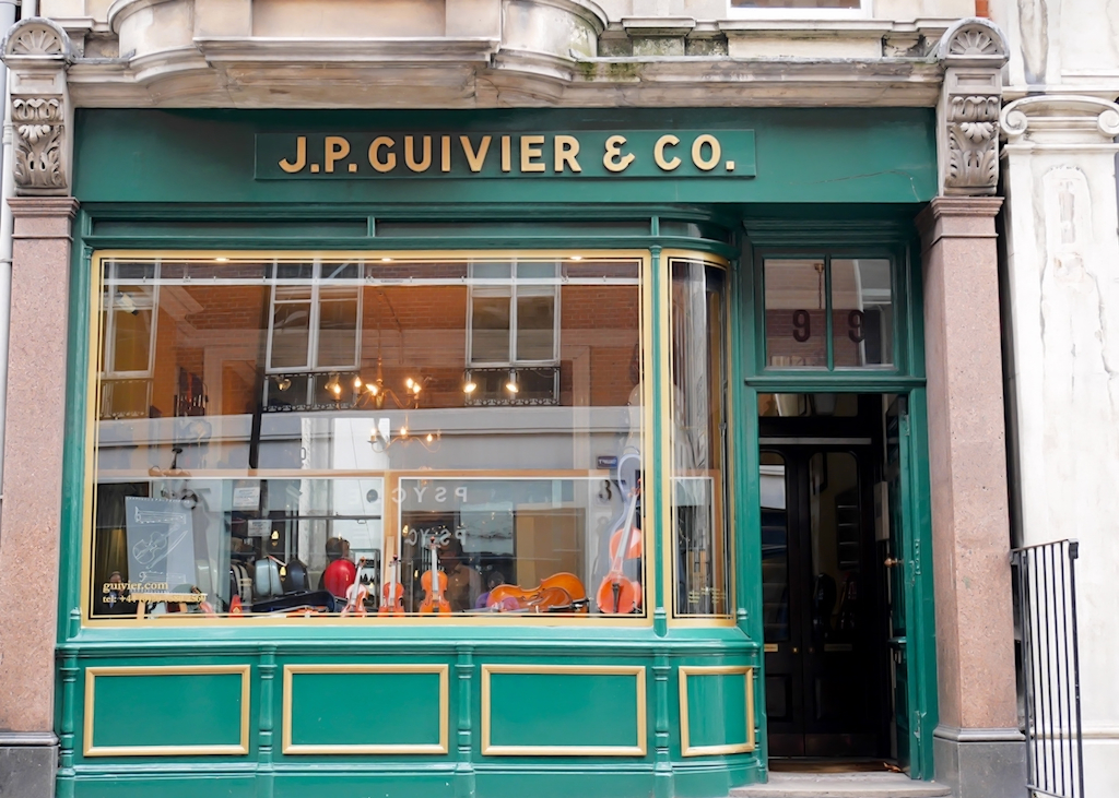J.P. Guivier & Co shop front on Mortimer Street, London