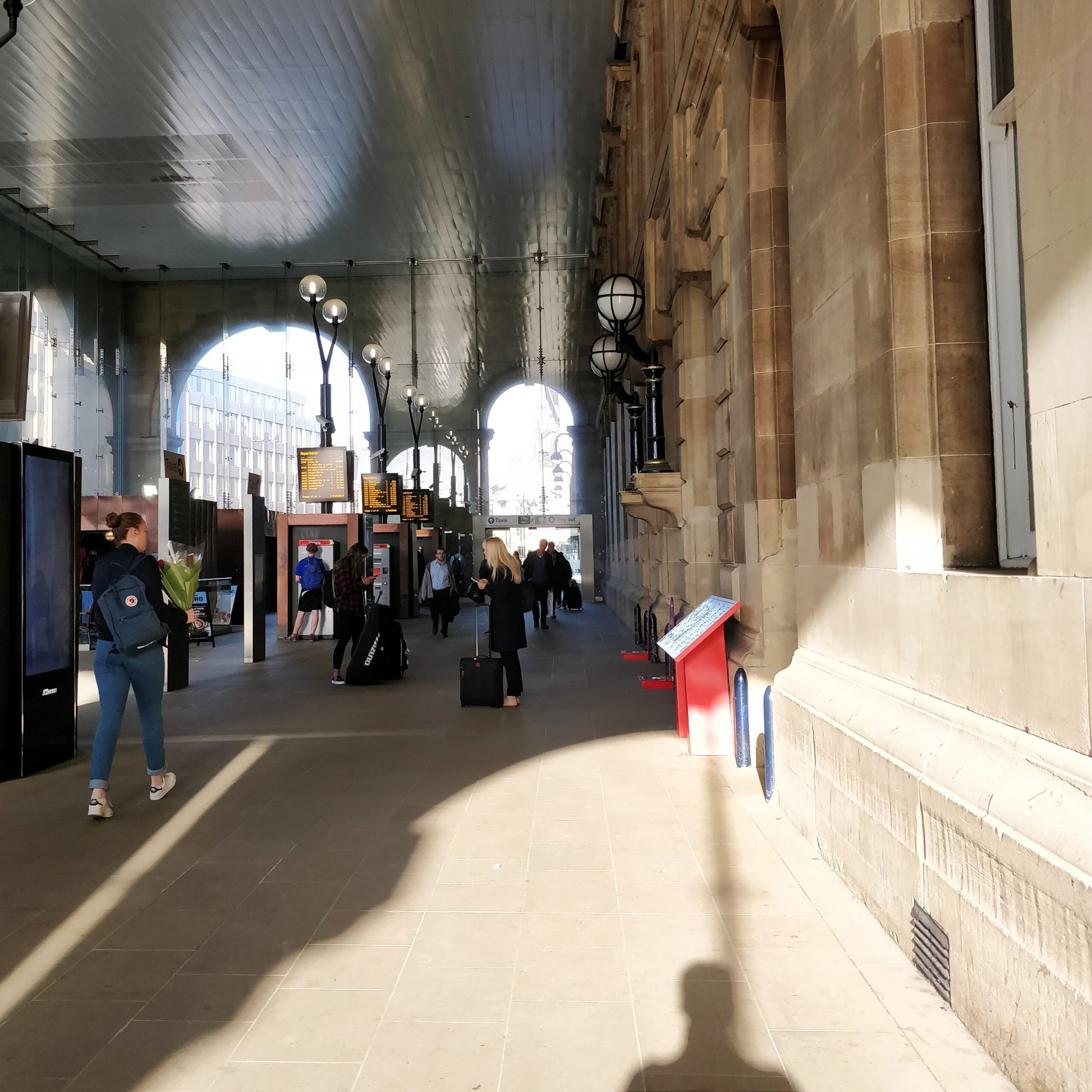 Sunny day in Newcastle Central Station