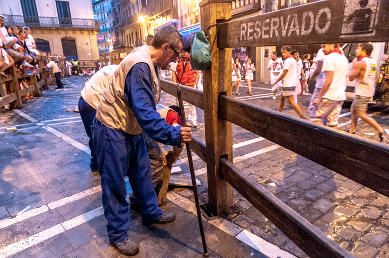 Getting ready for the running of the bulls